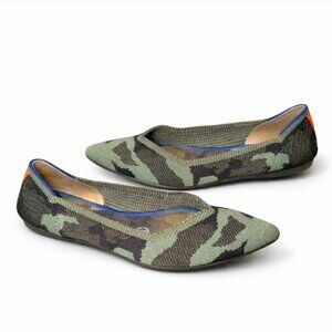 Rothy’s Size 6.5 Camo Pointed Toe Flats Washable Comfort Shoes